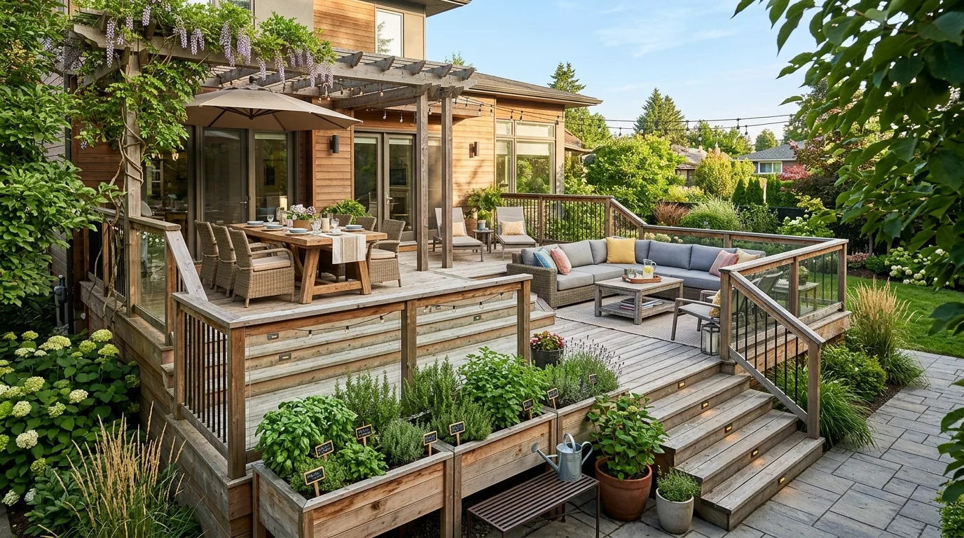String-Lit Deck for Evening Gatherings